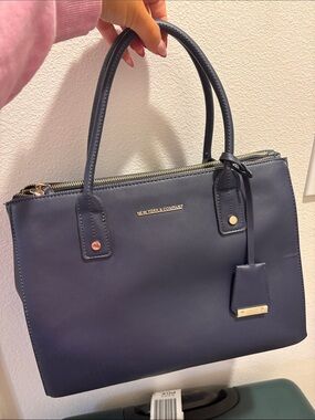 New York and Company Large Navy Tote Bag